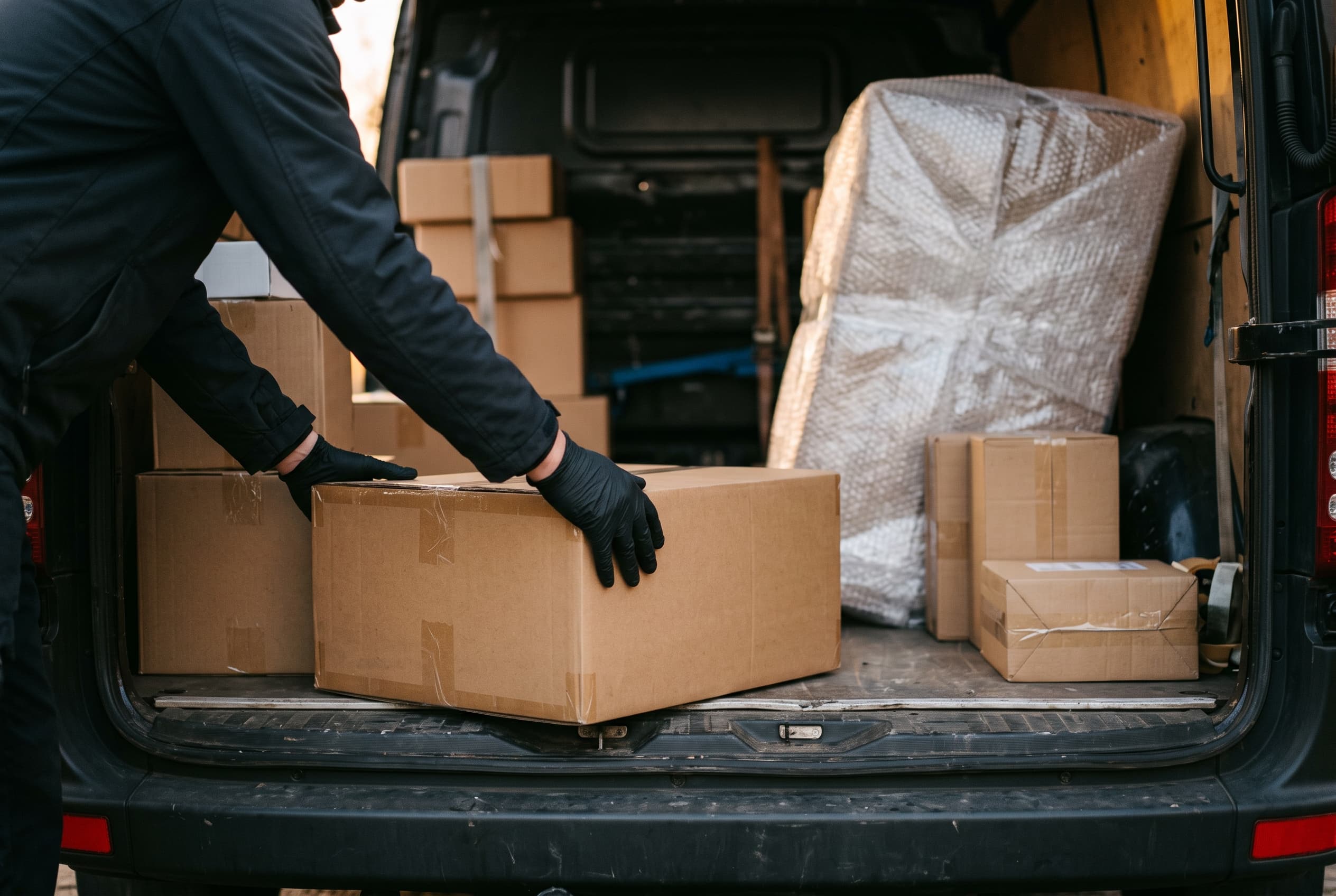 Cartons prêts à être transportés